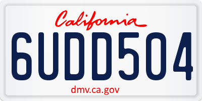 CA license plate 6UDD504