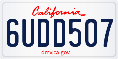 CA license plate 6UDD507