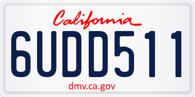 CA license plate 6UDD511
