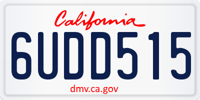 CA license plate 6UDD515