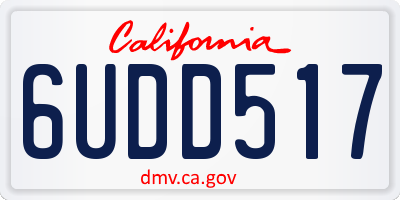 CA license plate 6UDD517