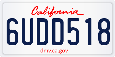 CA license plate 6UDD518
