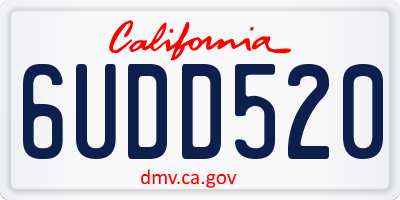 CA license plate 6UDD520