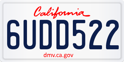 CA license plate 6UDD522