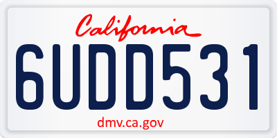 CA license plate 6UDD531