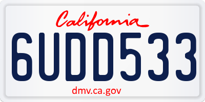 CA license plate 6UDD533