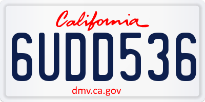 CA license plate 6UDD536