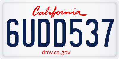 CA license plate 6UDD537