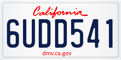 CA license plate 6UDD541