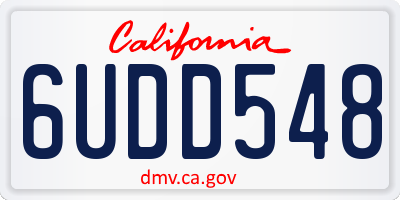 CA license plate 6UDD548