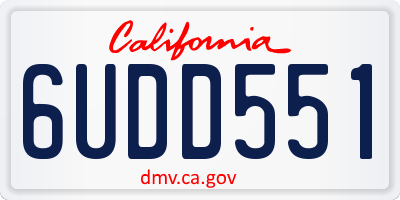 CA license plate 6UDD551