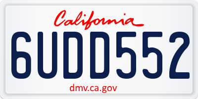 CA license plate 6UDD552