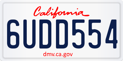 CA license plate 6UDD554
