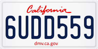 CA license plate 6UDD559