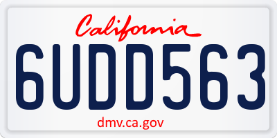 CA license plate 6UDD563