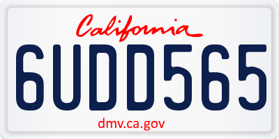 CA license plate 6UDD565