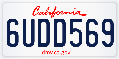CA license plate 6UDD569