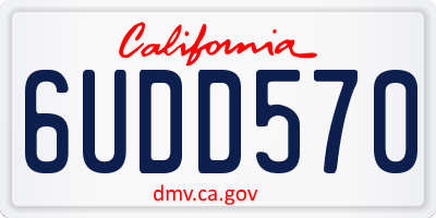 CA license plate 6UDD570