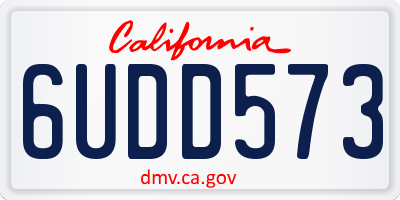 CA license plate 6UDD573