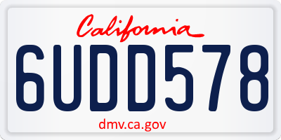 CA license plate 6UDD578