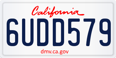 CA license plate 6UDD579