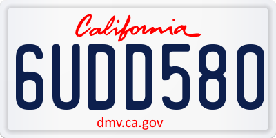 CA license plate 6UDD580