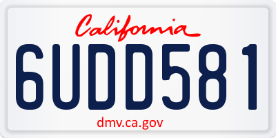 CA license plate 6UDD581