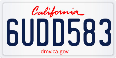 CA license plate 6UDD583