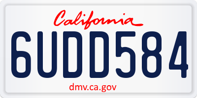 CA license plate 6UDD584