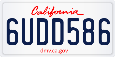 CA license plate 6UDD586