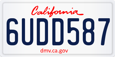 CA license plate 6UDD587