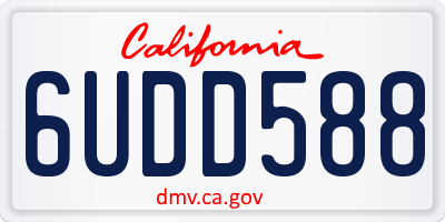 CA license plate 6UDD588