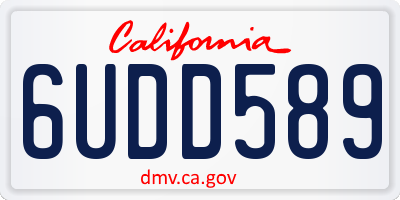 CA license plate 6UDD589
