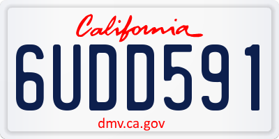 CA license plate 6UDD591