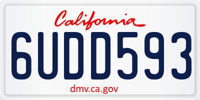 CA license plate 6UDD593