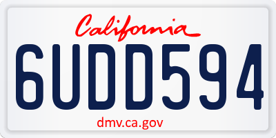 CA license plate 6UDD594