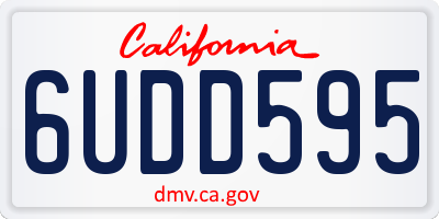 CA license plate 6UDD595