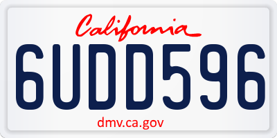 CA license plate 6UDD596