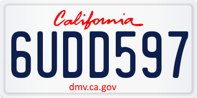 CA license plate 6UDD597