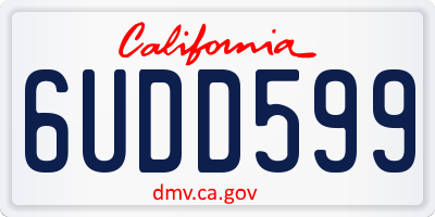 CA license plate 6UDD599