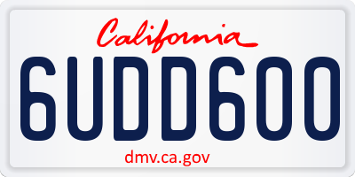CA license plate 6UDD600