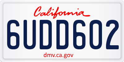 CA license plate 6UDD602