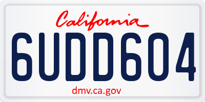 CA license plate 6UDD604