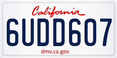 CA license plate 6UDD607