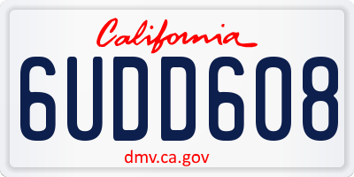 CA license plate 6UDD608