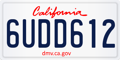 CA license plate 6UDD612