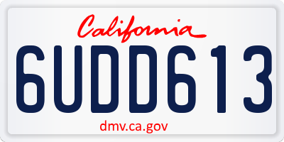 CA license plate 6UDD613
