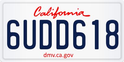 CA license plate 6UDD618