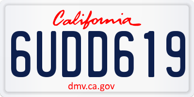 CA license plate 6UDD619
