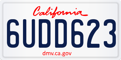 CA license plate 6UDD623
